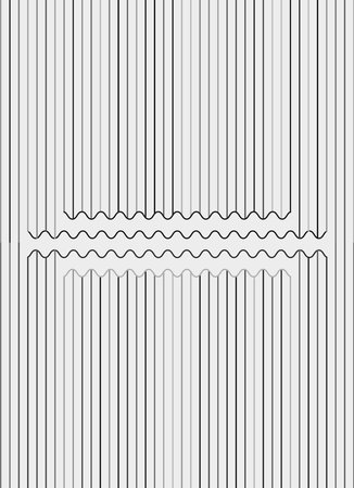 White corrugated sheet of paper with torn edges. Vector illustration.のイラスト素材