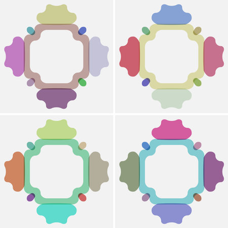 Set of colorful frames for text. Vector illustration. Eps 10.のイラスト素材