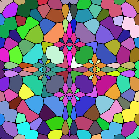 Colorful stained glass mosaic seamless pattern. Abstract background. Vector illustration.のイラスト素材