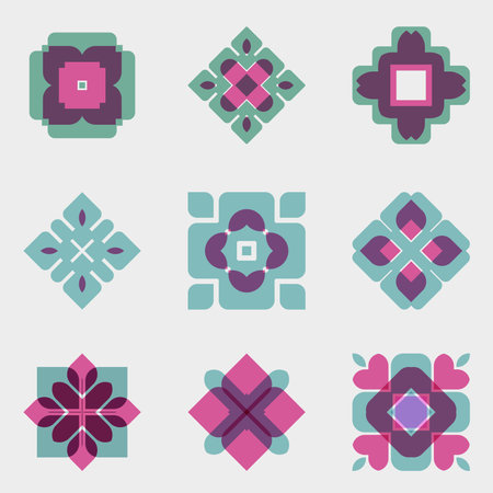 Set of ornamental geometric pattern. Vector illustration for your design.のイラスト素材