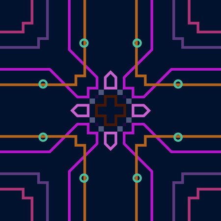 Seamless pattern with electronic circuit. Technology background. Vector illustration.