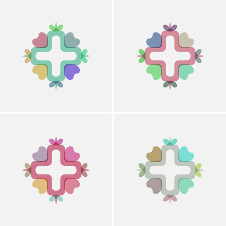 Set of abstract geometric design elements for your business. Vector illustration.のイラスト素材