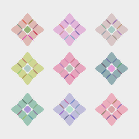 Set of abstract colorful geometric shapes. Vector illustration for your design.のイラスト素材