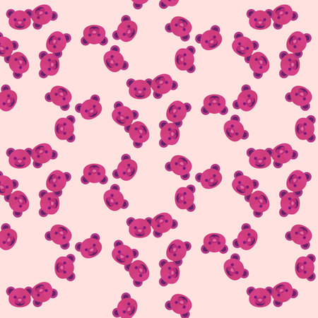 Seamless pattern with teddy bears on a pink background.のイラスト素材