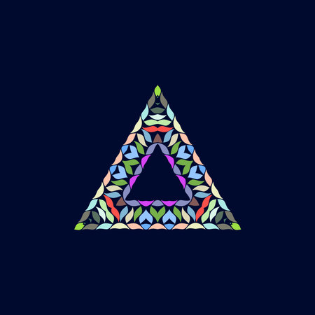 Letter A vector logo template. Geometric triangle polygonal logo icon.