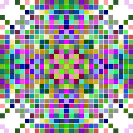 abstract vector square pixel mosaic background - green, violet and pink