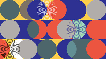 Seamless vector pattern with circles in retro style. Vector illustration.