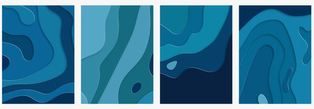 3D abstract paper art style, design layout for business brochure cover. Paper cut background....