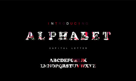 Vector of stylized alphabets font and alphabet with uppercase and lowercase lettersのイラスト素材