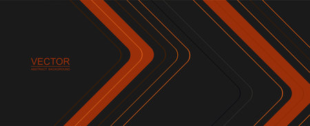 Abstract black and orange arrow design modern futuristic technology background vector illustration.のイラスト素材