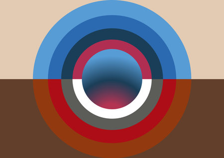 abstract background with circles and ovals in retro style, vector illustrationのイラスト素材