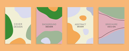 Set of abstract backgrounds for social media stories. Vector illustration in flat style.