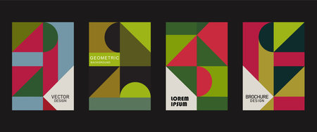 Set of geometric covers for your design. Vector illustration. Eps10