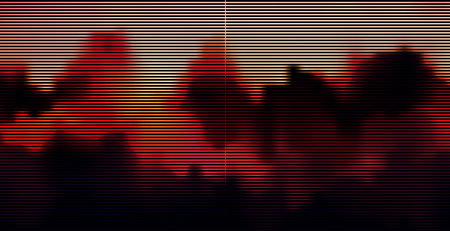 abstract red color background and digital wave with motion blurのイラスト素材