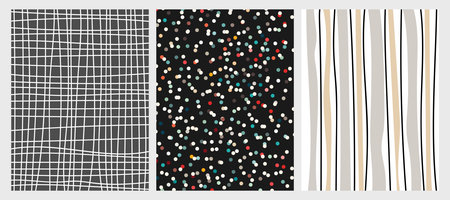 Set of vector seamless patterns with hand drawn textures. Endless texture can be used for wallpaper,...