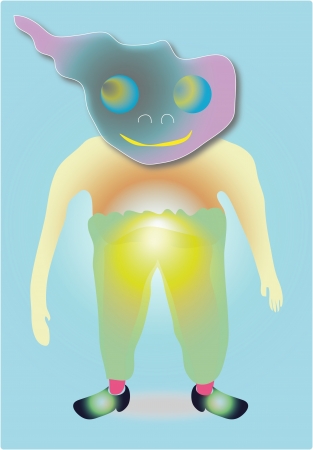 smoke man characterのイラスト素材