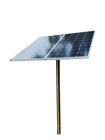 Isolated on white background of solar cell or Photovoltaics module (PV module, Solar module)....