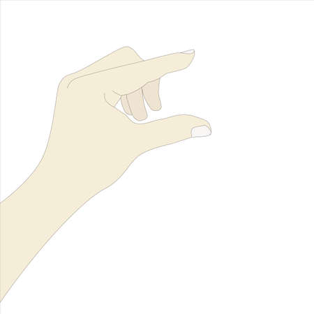 Gesture hand show holding something as vector illustration on white backgroud.のイラスト素材