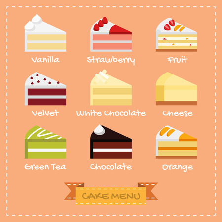 Flat design of cake menu illustration vectorのイラスト素材