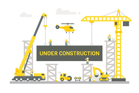 Flat design construction site sign illustration vectorのイラスト素材