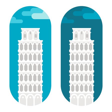 Flat design Pisa tower illustrationのイラスト素材