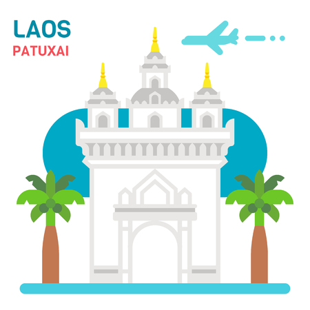 Flat design Patuxai illustration vectorのイラスト素材