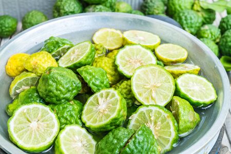 handmade bergamot dish washing soap, boiled bergamot.の写真素材