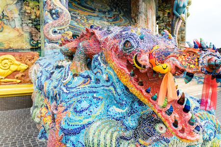 Statue of gods of Wat Ban Rai in Nakhonratchasima Province, Thailand.の写真素材