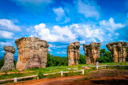 Stonehenge of Thailand (Mo Hin khao) at Chaiyaphum province Thailandの写真素材