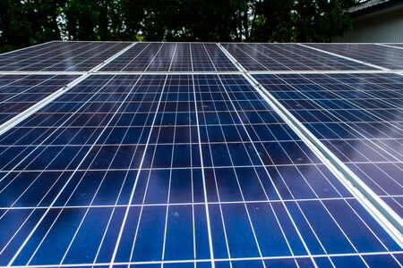 Solar cell panels new alternative electric energyの写真素材