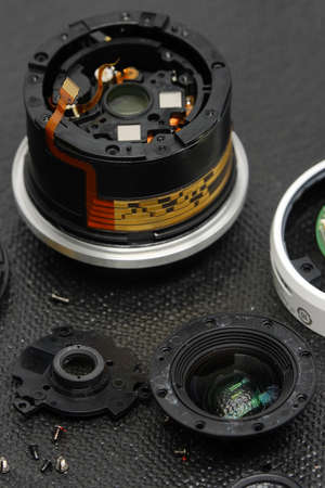 Lens cleaning and repair, camera repair conceptの写真素材