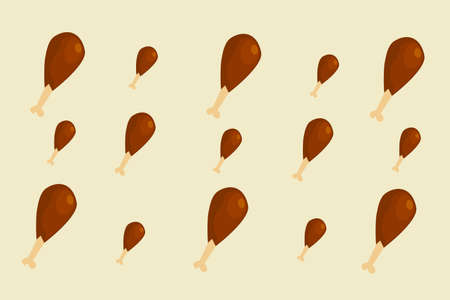 simple background chicken legのイラスト素材