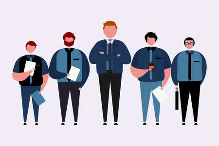 illustration from the workers man and leader stand togetherのイラスト素材