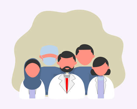 simple illustration of doctor stand together
