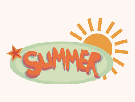 simple summer vector, text, summer vibesのイラスト素材