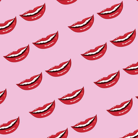 Simple pattern of lips smilingのイラスト素材