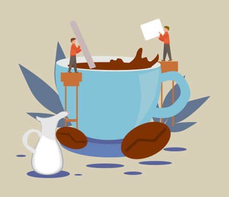 coffee break with people around.のイラスト素材