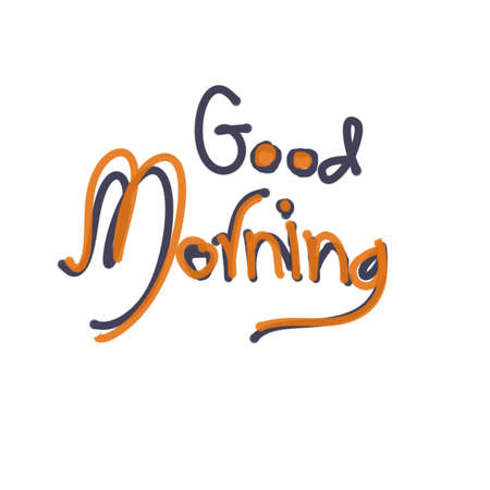 hand writing with good morning word, simpleのイラスト素材