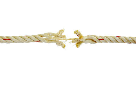 Rope is almost absent, like that patience is nearing its end.の写真素材