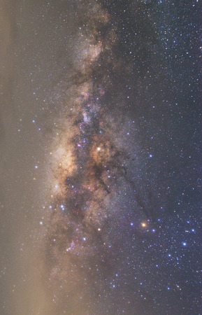 Clearly milky way on night sky with a million starの写真素材