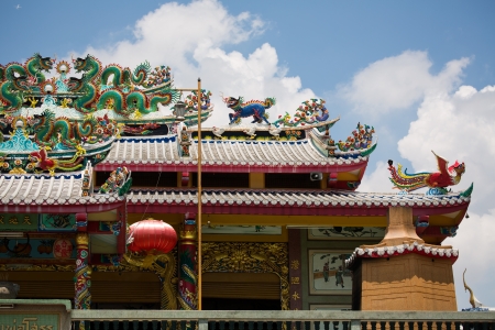 dragon on the roof in temple, Thailand.のeditorial素材