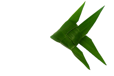 This is a basketry made of pandan leaves, which is the wisdom of Thailand as a toy for children.の写真素材