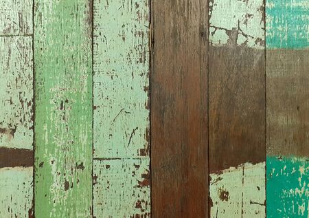 Background of colorful old wood material For vintage wallpapersの写真素材