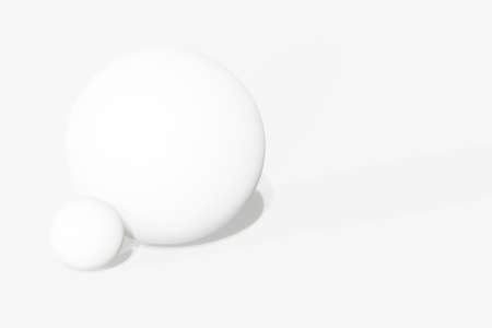 Realistic spherical 3D background image Abstract white background A white ball floating on the scene...