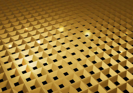 3D background, perspective, perspective of a square cube or honeycomb grid. With a darker gradient background shadow to be used as a technology background Suitable for print and graphic designの写真素材