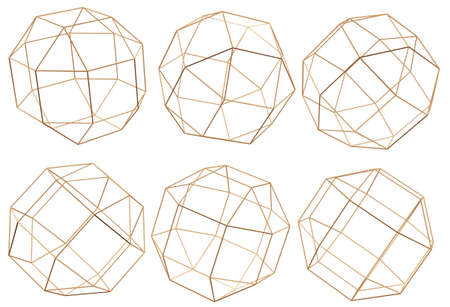 3D illustration Sphere with connected lines. Global digital connections. Wireframe illustration....