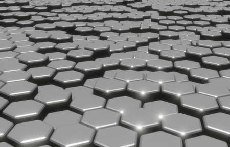 3d illustration abstract background with hexagons Futuristic technology honeycomb mosaic...