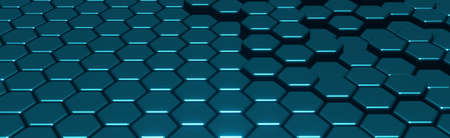 3d illustration abstract background with hexagons Futuristic technology honeycomb mosaic...