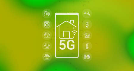 3d illustration Smart home with internet IOT technology concepts in home automation design...