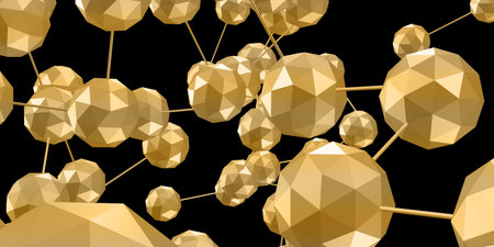 Multi-dimensional cube connection Abstract technology background Geometric objects Network of...